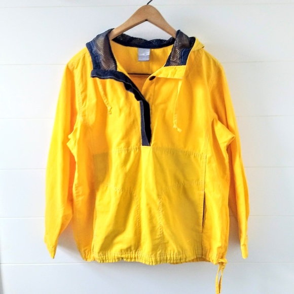 Nike Jackets & Blazers - Nike Yellow Windbreaker Cinch Button Hood Jacket